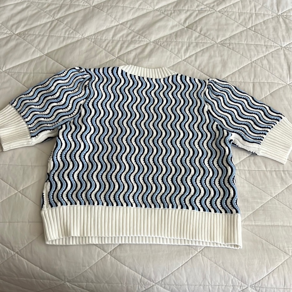 THML IN TOO DEEP BLUE WAVY STRIPE SWEATER TOP large - Picture 8 of 16